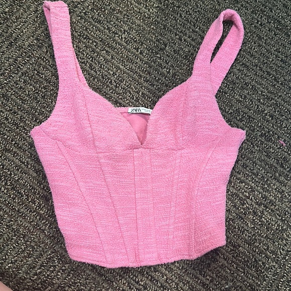Zara Tops Zara Light Pink Corset Poshmark